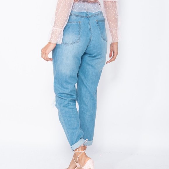 Theodora High Rise Distressed Mom Jeans - Picture 6 of 8